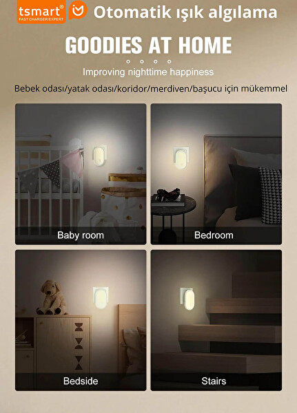 Tsmart TS-N24 Prize Takılabilen Karanlık Sensörlü Led Gece Lambası