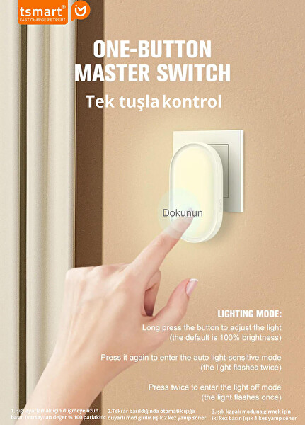 Tsmart TS-N24 Prize Takılabilen Karanlık Sensörlü Led Gece Lambası