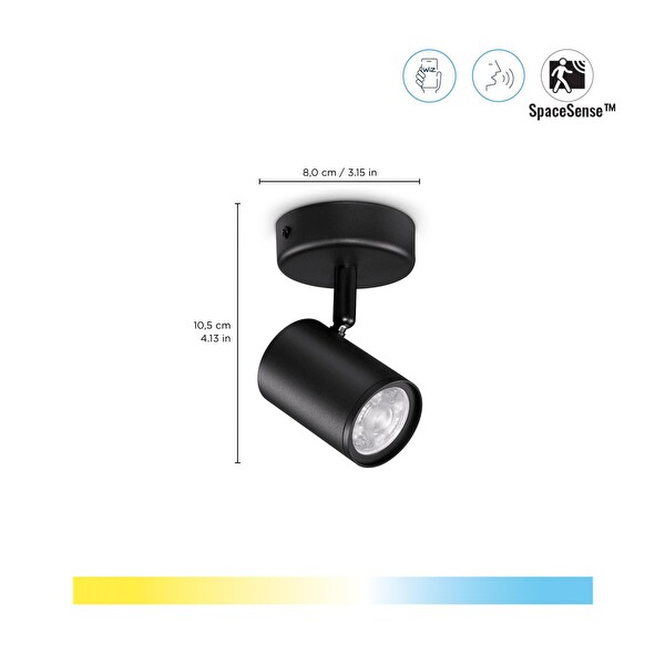 Wiz Imageo Siyah 1'li Spot Ayarlanabilir Beyaz Sarı Renk Akıllı Lamba