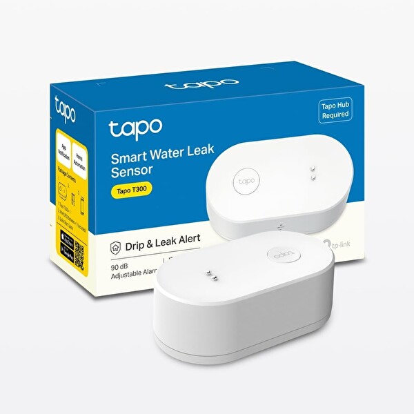 TP-Link Tapo T300 IP67 Su Geçirmez - Anlık Uygulama Bildirimi Akıllı Su Sızıntı Algılama Sensörü