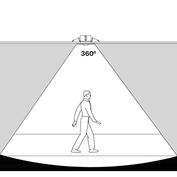 Xenon Smart PIR Hareket Sensörü 220 V AC 2.8 M Yükseklik Toplam 63 m2 Algılama Kapasiteli X1041