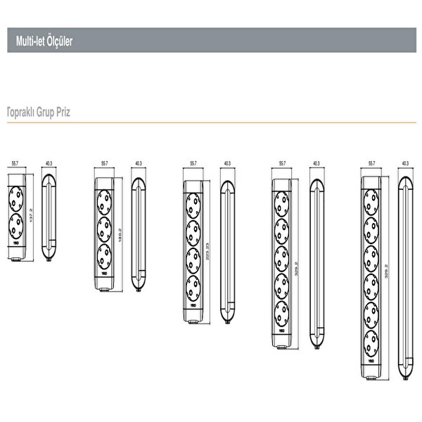 Viko Multi-Let 5'li Çocuk Korumalı Grup Priz 1 Metre
