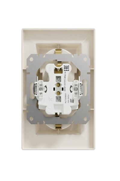 Schneider Asfora Sıva Altı Krem İkili Topraklı Priz - Kendiliğinden Çerçeveli
