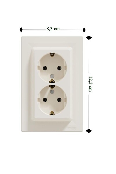 Schneider Asfora Sıva Altı Krem İkili Topraklı Priz - Kendiliğinden Çerçeveli