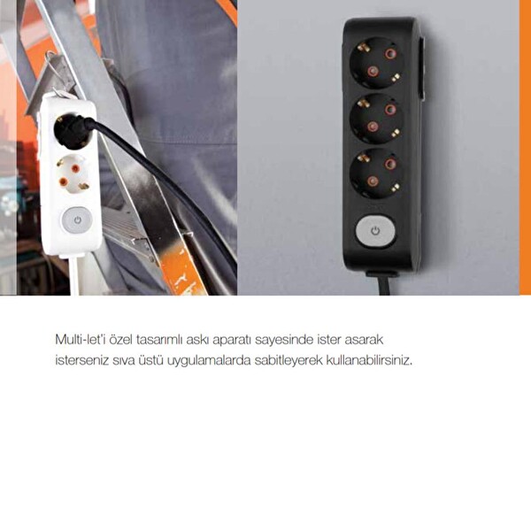 Viko Multi-Let 2'li Çocuk Korumalı Grup Priz 5 Metre