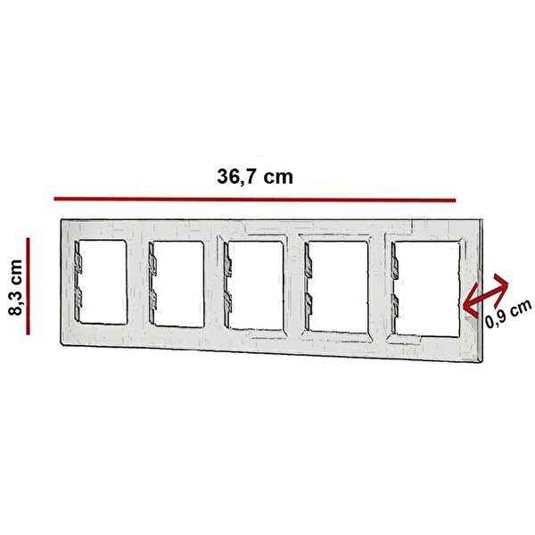 Schneider Asfora Krem 5'li Yatay Çerçeve
