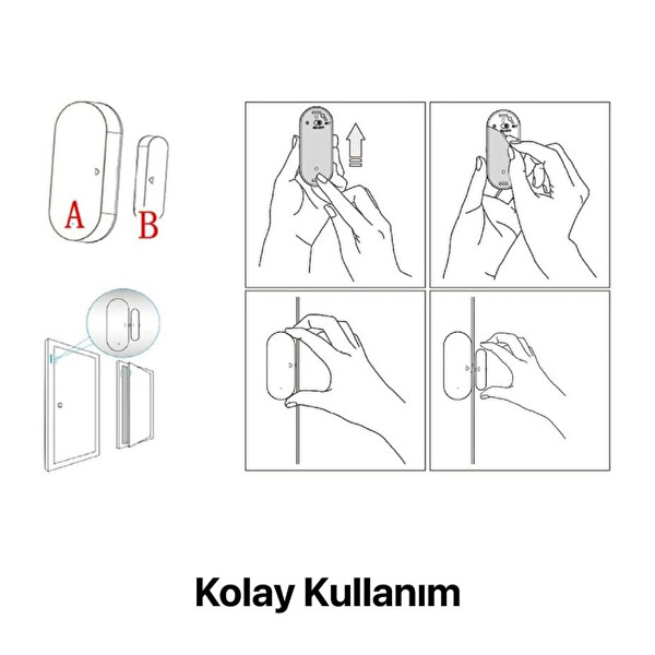 Xenon Smart Akıllı Kapı ve Pencere Sensörü Kablosuz Wi-Fi Ev Güvenlik Sistemi Google Home/Alexa Uyumlu Pencere Kontağı X7502