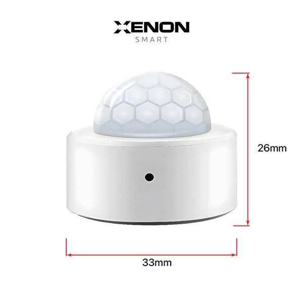 Xenon Smart Akıllı Hareket Sensörü Zigbee Protokolü Kullanan Hassasiyet Kontrollü PIR Sensörü (150°) X7613