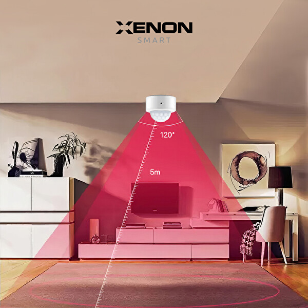 Xenon Smart Akıllı Hareket Sensörü Zigbee Protokolü Kullanan Hassasiyet Kontrollü PIR Sensörü (150°) X7613