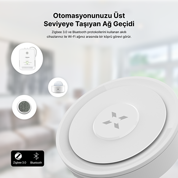 Xenon Smart Zigbee 3.0 & Wi-Fi & BLE Akıllı Ev Ağ Geçidi Kablosuz Bluetooth Köprü Cihazı Tuya Uyumlu Gateway Hub X7964