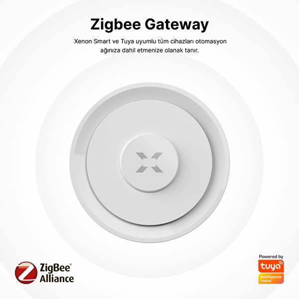 Xenon Smart Zigbee 3.0 - Ethernet Akıllı Ev Ağ Geçidi Mobil App Kontrollü Köprü Cihazı Tuya Uyumlu Gateway Hub X7965