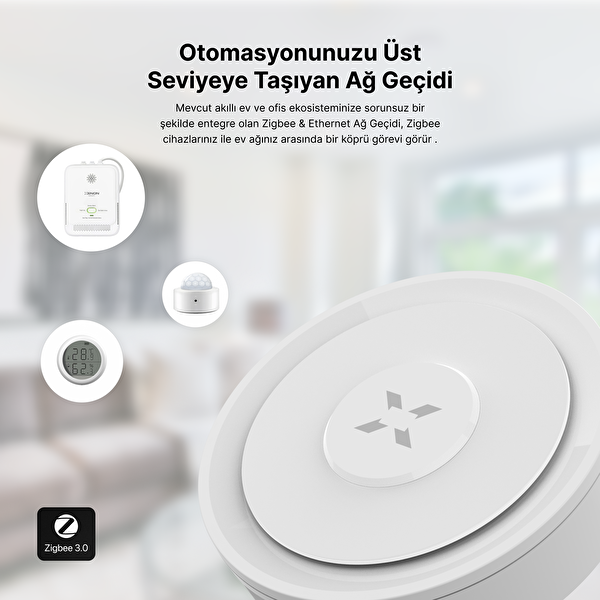 Xenon Smart Zigbee 3.0 - Ethernet Akıllı Ev Ağ Geçidi Mobil App Kontrollü Köprü Cihazı Tuya Uyumlu Gateway Hub X7965