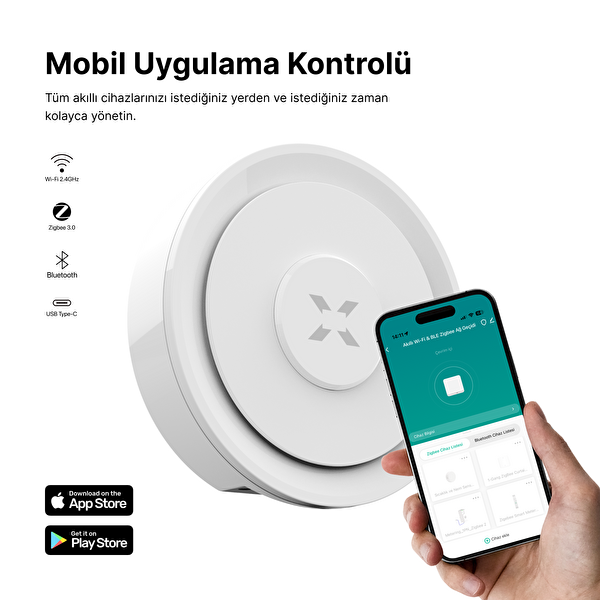 Xenon Smart Akıllı Elektronik Parmak İzi Şifre ve RFID Kart Şifreli Kapı Kilidi ve Kablosuz Gateway Hub 2'li Güvenlik Seti