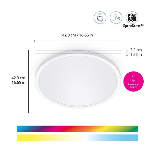 Wiz SuperSlim 22W RGB Akıllı Led Yuvarlak Panel Tavan Armatürü Beyaz Sıva Üstü 42 CM 2600 Lumen