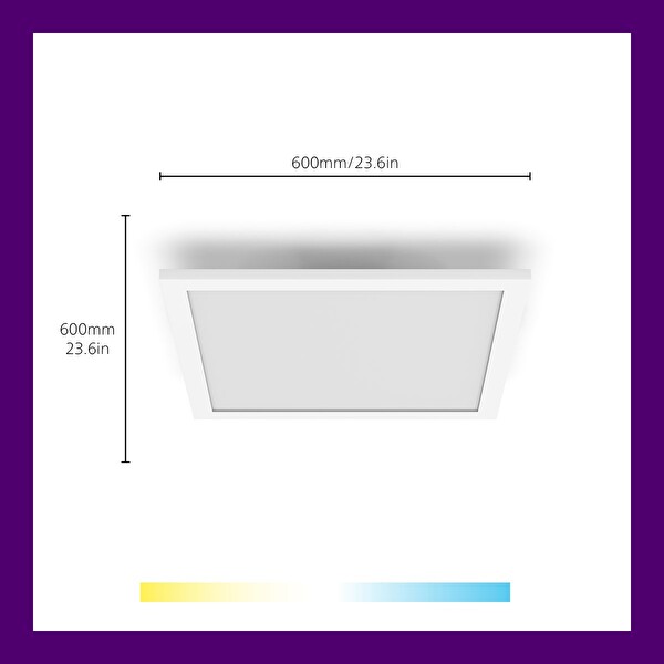 Wiz Beyaz Akıllı Sıva Üstü RGB 36W Kare Panel Tavan Armatürü