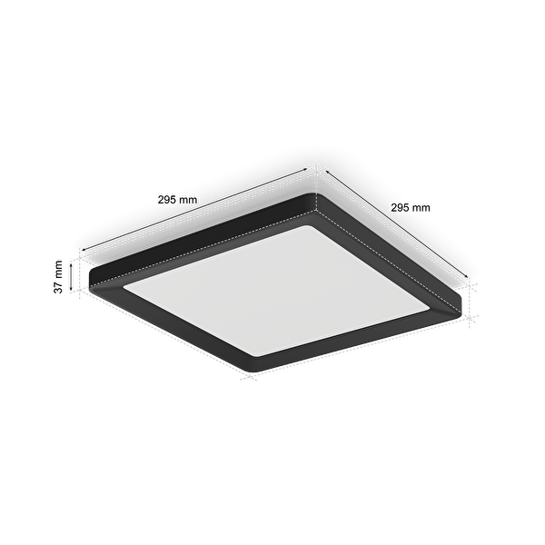 Philips Hue Tento Siyah Sıva Üstü RGB Akıllı LED Panel Tavan Armatürü 30x30 CM 1340 Lumen