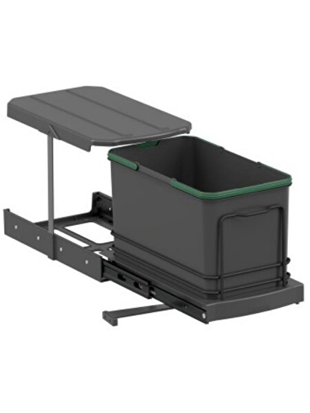Starax S-2573-A Teleskopik Raylı Plastik 16 L Gri Çöp Kovası
