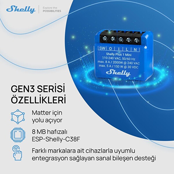 Shelly 1 Mini Gen3 Akıllı Röle