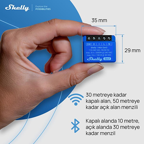 Shelly 1 Mini Gen3 Akıllı Röle