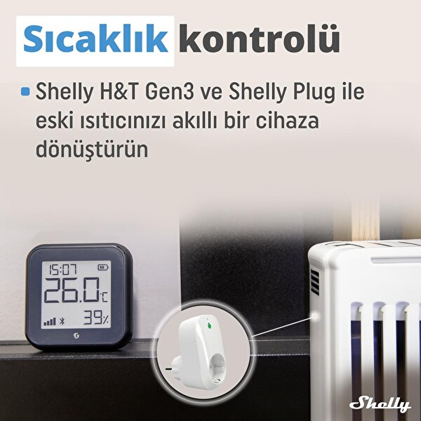 Shelly H&T Gen3 WiFi Sıcaklık ve Nem Sensörü