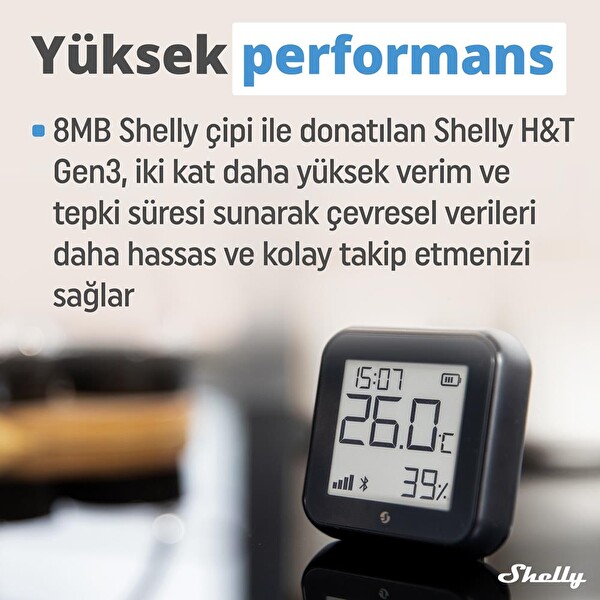 Shelly H&T Gen3 WiFi Sıcaklık ve Nem Sensörü