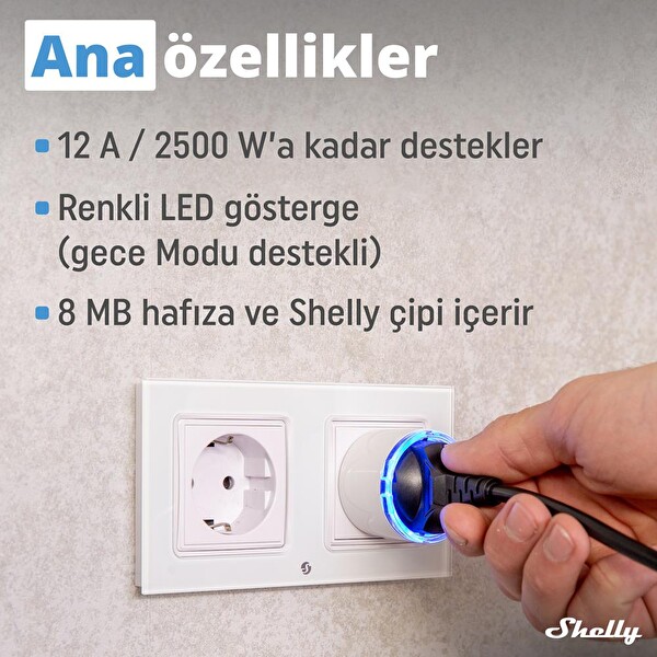 Shelly Plug S Gen3 Matter Destekli Akıllı Priz