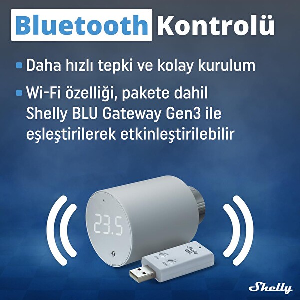 Shelly BLU TRV Akıllı Termostatik Radyatör Vanası