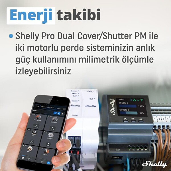 Shelly Pro Dual Çift Motorlu Panjur Kontrol Rölesi