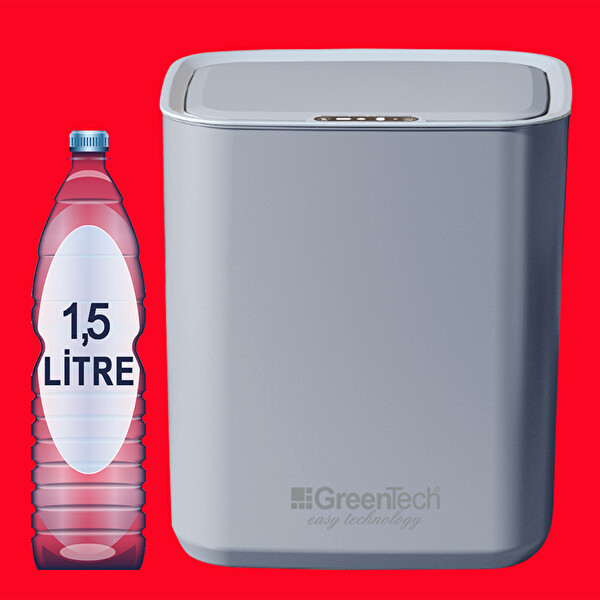 Greentech GT-SC05 Sensörlü 22 Litre Şarjlı Lityum Pilli Çöp Kovası