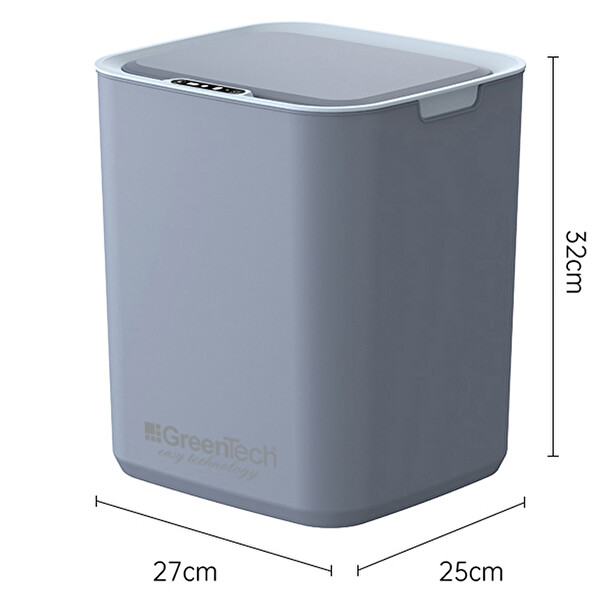 Greentech GT-SC05 Sensörlü 22 Litre Şarjlı Lityum Pilli Çöp Kovası