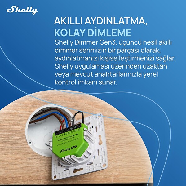 Shelly Dimmer Gen3 Akıllı Led Dimmer Kontrol Rölesi