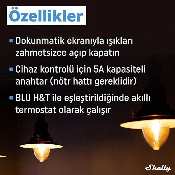 Shelly Wall Display & BLU H&T Beyaz Merkezi Kontrol Panel Seti