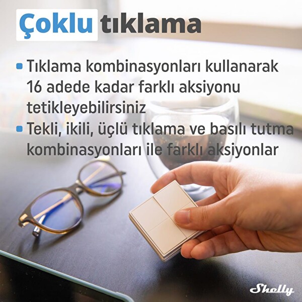 Shelly BLU 4 Butonlu Duvar Anahtarı