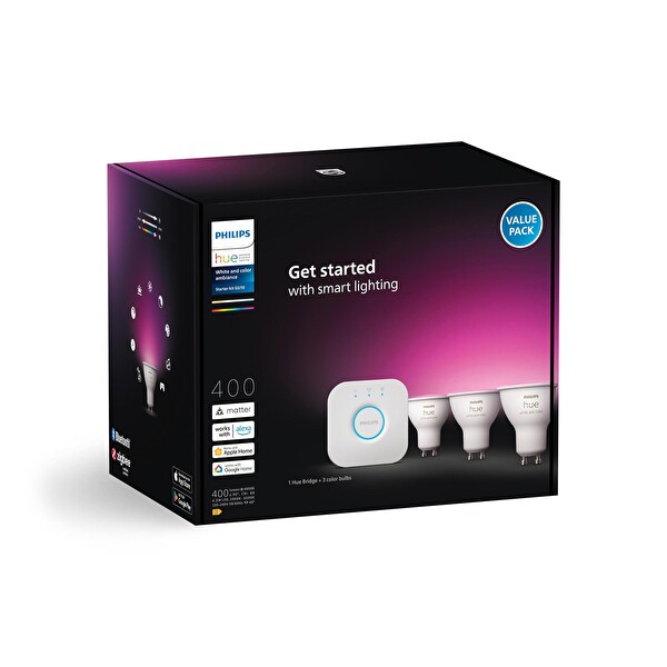 Philips HueWCA 4.2W GU10 Renkli Spot Akıllı Ampul 3'lü Başlangıç Seti