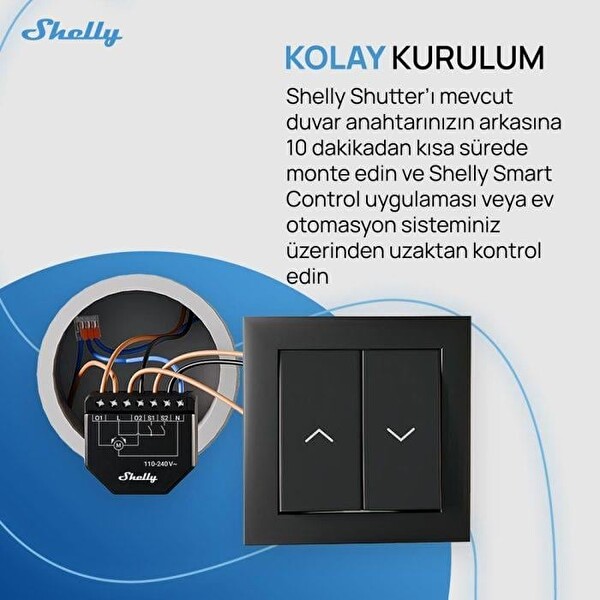 Shelly Shutter Akıllı Panjur Kontrol Rölesi
