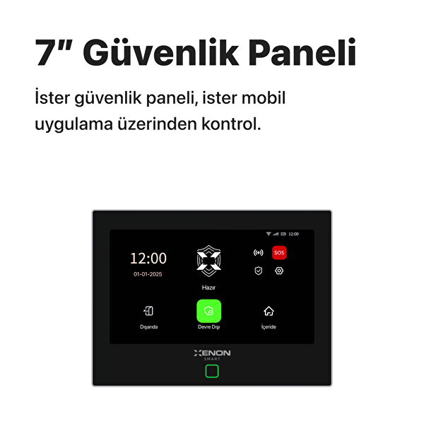 Xenon Smart Akıllı Alarm Güvenlik Kiti Dokunmatik Ekran Uzaktan Kumanda Kapı Pencere Hareket Sensörü X7570