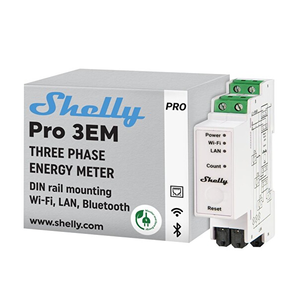 Shelly Pro 3EM 400A 3 Faz Enerji Ölçer
