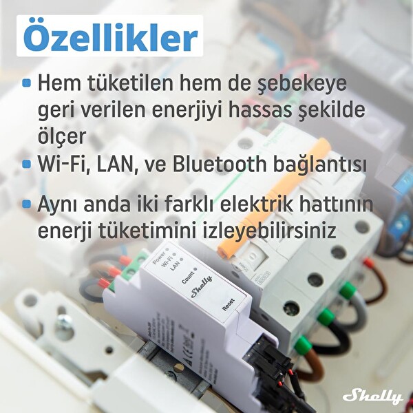 Shelly Pro 3EM 400A 3 Faz Enerji Ölçer