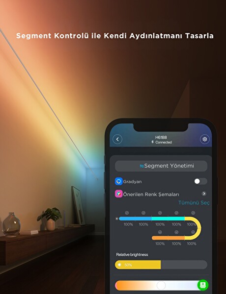 Govee RGBICWW Skyline Duvarlar Arası Kesilebilir LED Şerit - 4 Metre - H61B83H1