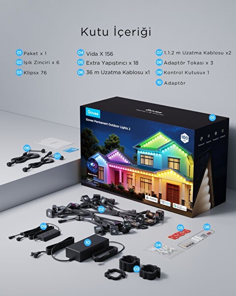 Govee Permanent Dış Mekan Aydınlatma 30M H705E311