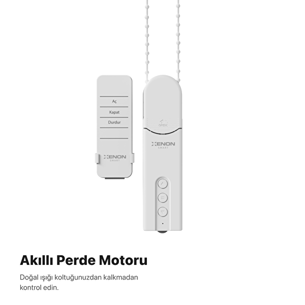 Xenon Smart Perde Motoru Zigbee Bağlantılı Kumandalı Google Home - Alexa Uyumlu Otomatik Perde Cihazı X7726