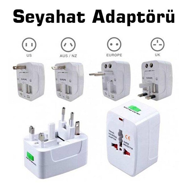Şahnet Universital Çok Fonksiyonlu Seyahat Adaptörü - Avustralya Amerika Çin Priz Dönüştürücü