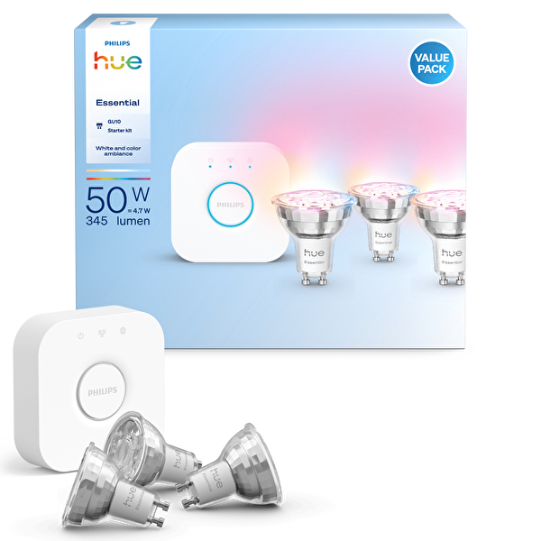 Philips Hue Essential 3'lü GU10 345 Lümen Akıllı Spot Işık Başlangıç Seti