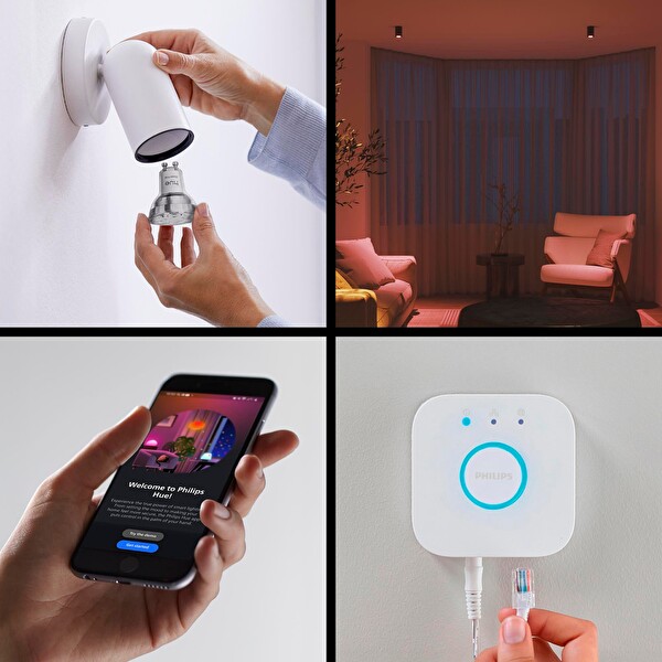 Philips Hue Essential 3'lü GU10 345 Lümen Akıllı Spot Işık Başlangıç Seti