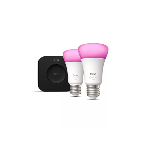Philips Hue WCA 9W E27 Bridge Pro V3 Dahil Renkli Akıllı Ampül 2'li Pro Başlangıç Seti