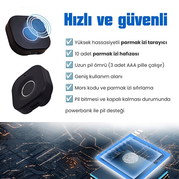 Upway Parmak İzi İle Açılan Akıllı Mobilya Çekmece - Dolap Kilidi