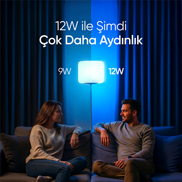 Şımart Akıllı Ampul Wi-Fi RGB 1100 Lümen Yüksek Parlaklık Uygulama Kontrollü