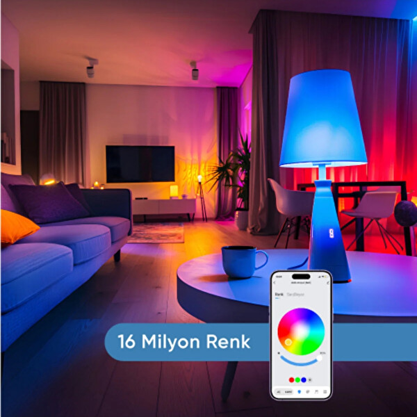 Şımart Akıllı Ampul Wi-Fi RGB 1100 Lümen Yüksek Parlaklık Uygulama Kontrollü