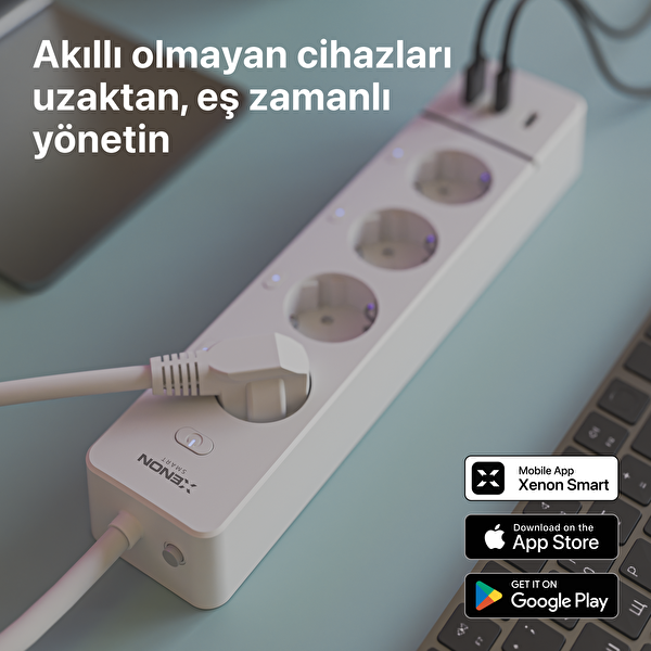 Xenon Smart X7087 Wifi USB-A Ve USB-C Portlu 7 in 1 - 4'lü Akıllı Priz