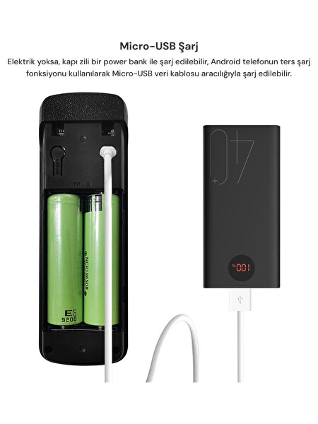 Yeco BD-10 Akıllı Görüntülü Kapı Zili Hareket Sensörlü IP66 Wi-Fi Çift Yönlü Ses-Siyah